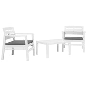 Set di mobili da giardino mobili da esterno set da 3 pezzi plastica bianca 02_0016062