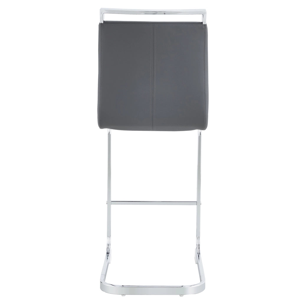 Set di 2 sgabelli da bar con schienale in PU e metallo grigio scuro