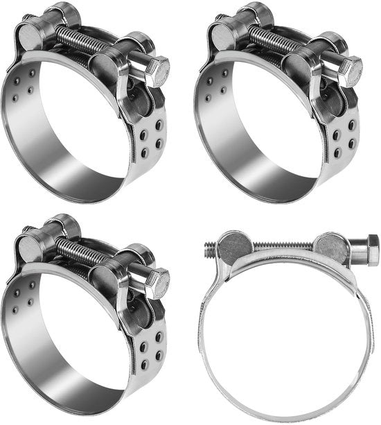 Slangklemmen 4 pezzi - Acciaio inox 304 - Raggio di regolazione 60-63 mm - Klemme a vite - Klemme a tubo - Resistente alla corrosione
