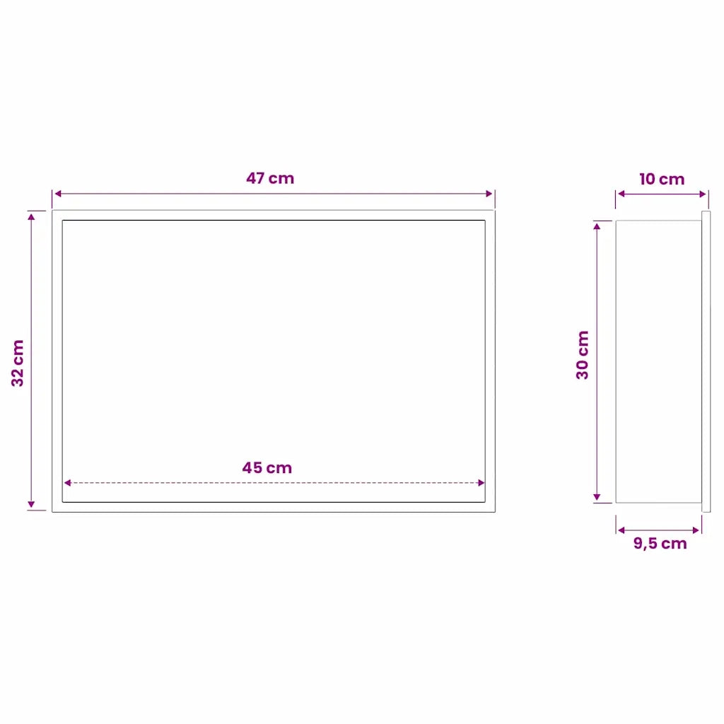 Nicchia per doccia Nero 45 x 30 x 9,5 cm Acciaio inossidabile CFW4521850
