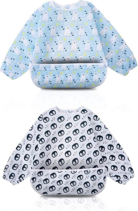 Asciugamani per bambini con maniche, impermeabili e lavabili per bambini piccoli con sacchetto di assorbimento extra grande