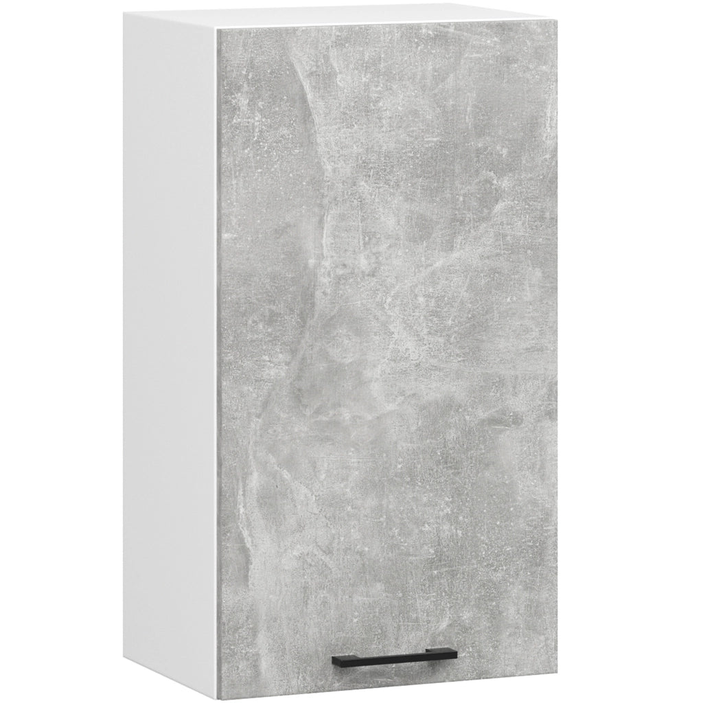 Mobile da cucina pensile sistema AKORD OLIWIA 40 cm H720 Bianco inserto frontale Cemento Grigio Cemento 1 anta 40x30x72 cm