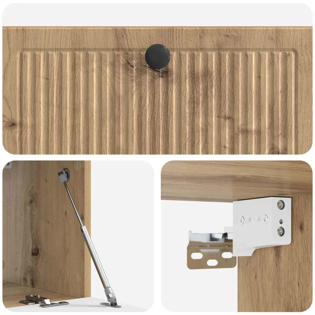 Mobile Porta TV da Muro Rovere Artigianale 78,5 x 31 x 30 cm