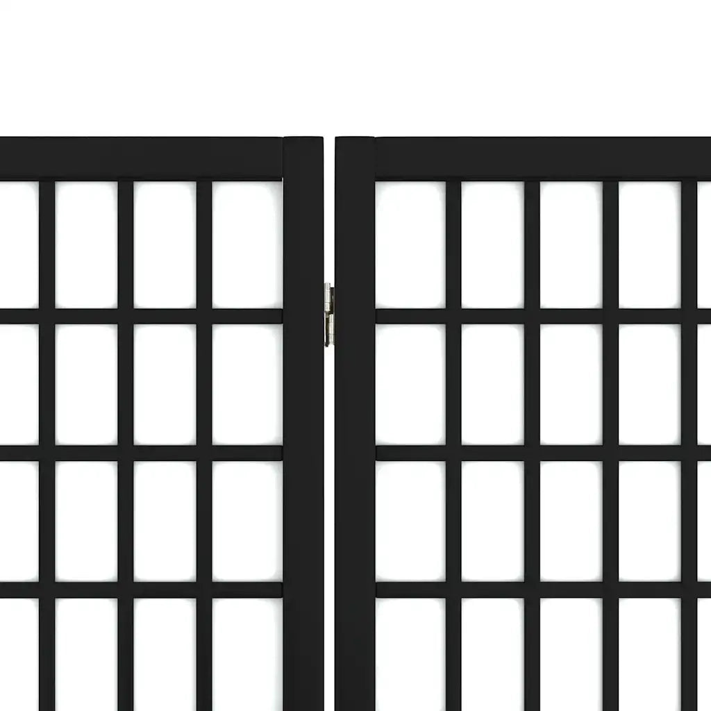 Divisorio Ambienti | Divider per stanze | Paravento Pieghevole 4 Pannelli Stile Giapponese 160x170cm Nero
