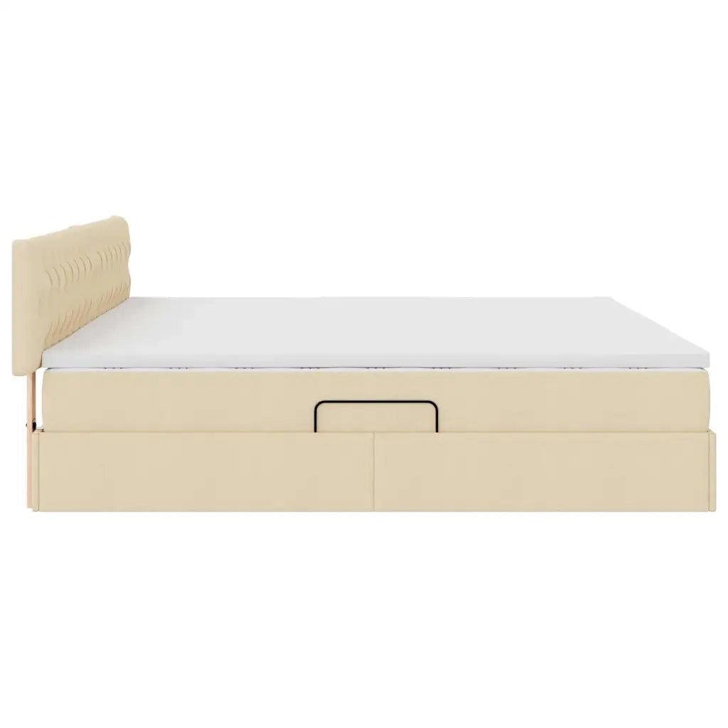Letto con contenitore e materasso Crema 200 x 200 cm 3370597