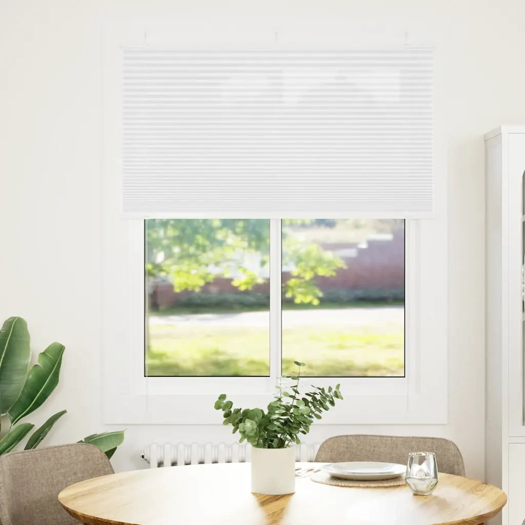 vidaXL Tenda Plissettata Bianca 105x100 cm Larghezza Tessuto 104,4 cm