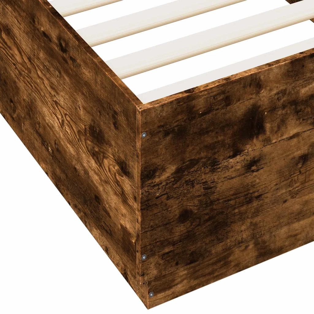 Letto con LED Rovere Fumo 80 x 200 cm Legno ingegnerizzato 3429567