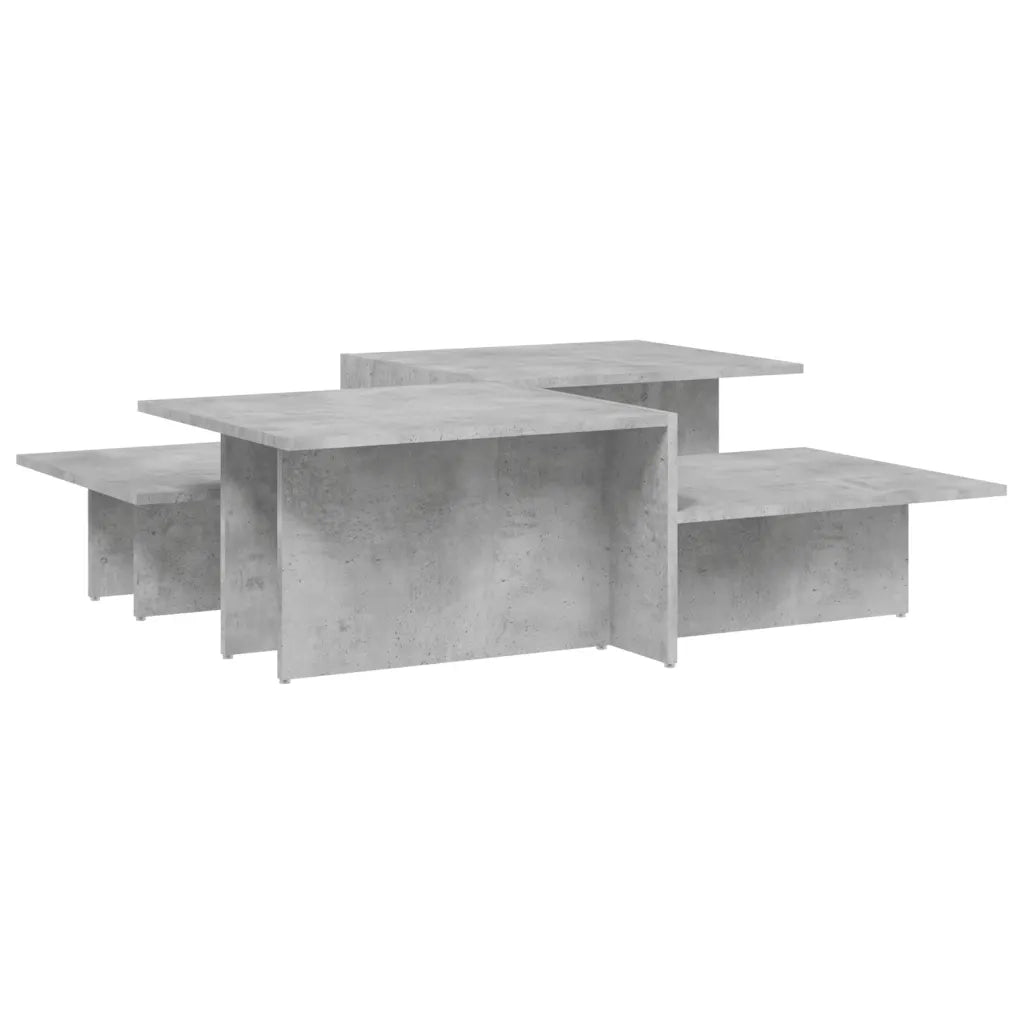 2 pz Tavolini da salotto | Tavolino da caff¨¨ | Tavolino da Soggiorno Grigio Cemento in Legno Multistrato