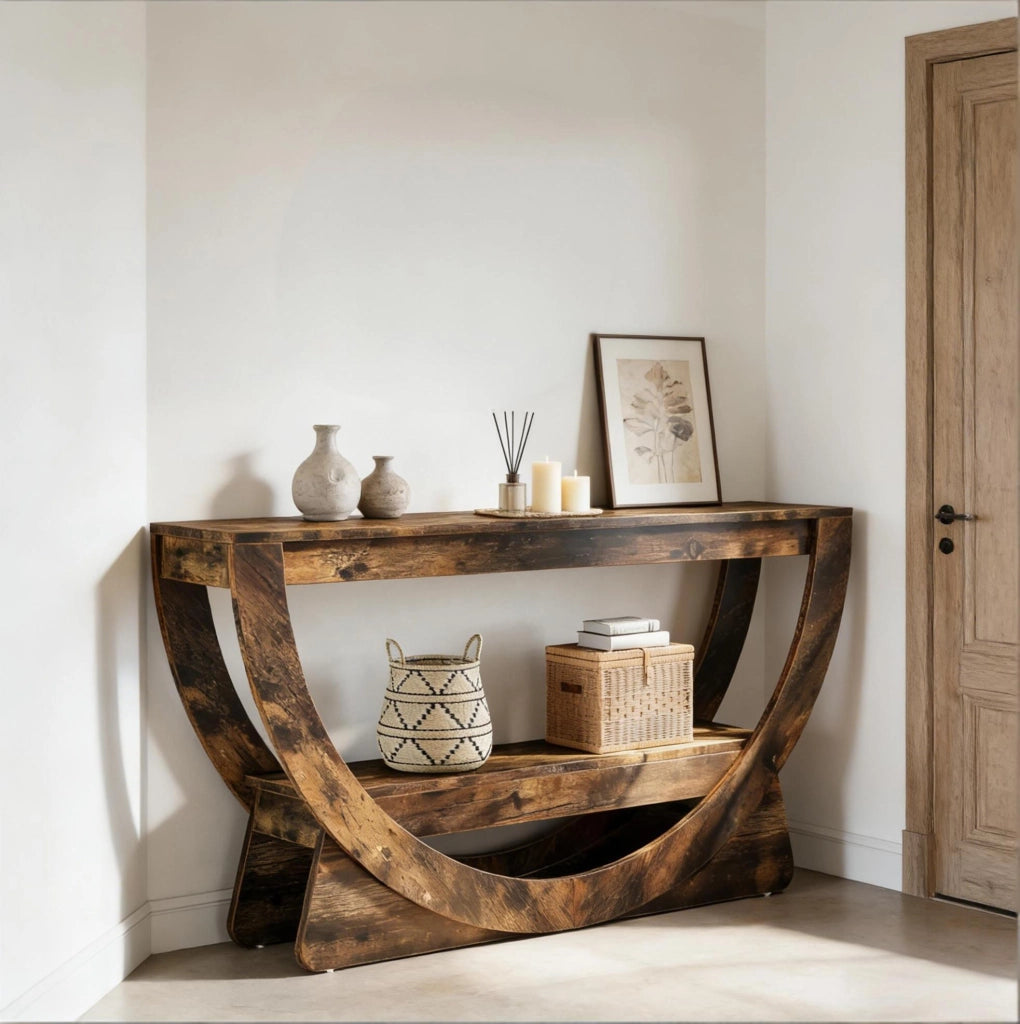 Mobile TV in MDF rustico marrone 160x30x80;5 cm con 2 ripiani aperti