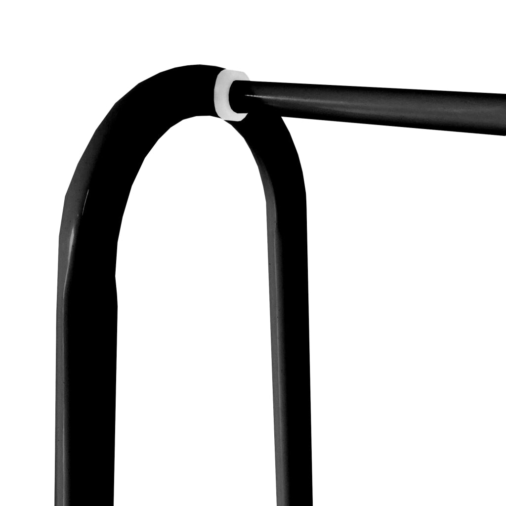 Appendiabiti ad angolo premium in metallo con asino Nyana Home 151x60x34 cm, 1 ripiano sospeso, 1 ripiano inferiore Nero.