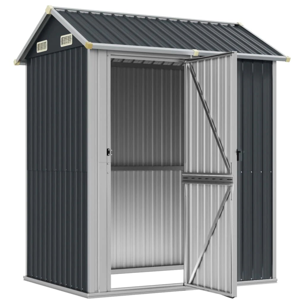 Casetta da giardino cabina ripostiglio casetta da esterno robusta casetta per attrezzi 192 x 152,5 x 237 cm acciaio zincato antracite 02_0022195