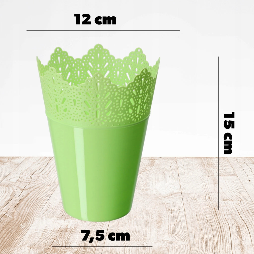 Vaso da fiori KADAX, vaso da fiori, coperchio, alto, in plastica, 12 cm, verde
