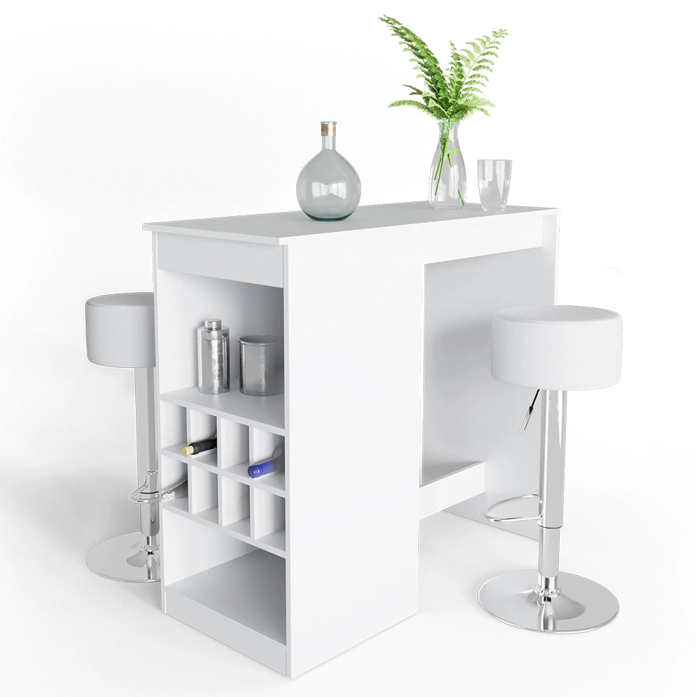 Vicco Tavolo bar con sgabelli Bianco 115 x 50 cm con 2 sgabelli da bar