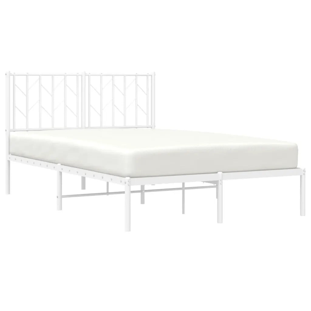 Giroletto con Testiera-Struttura Letto con testiera in Metallo Bianco 120x200 cm 407338