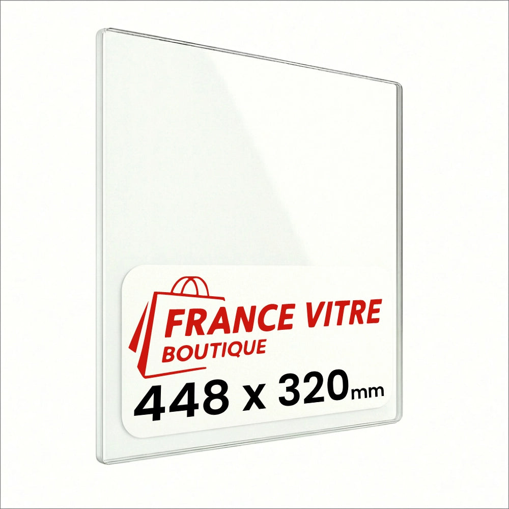 448 x 320 x 4 mm - Vetro per stufa a legna - vetro camino di ricambio - vetro per caminetto resistente al fuoco - France Vitre