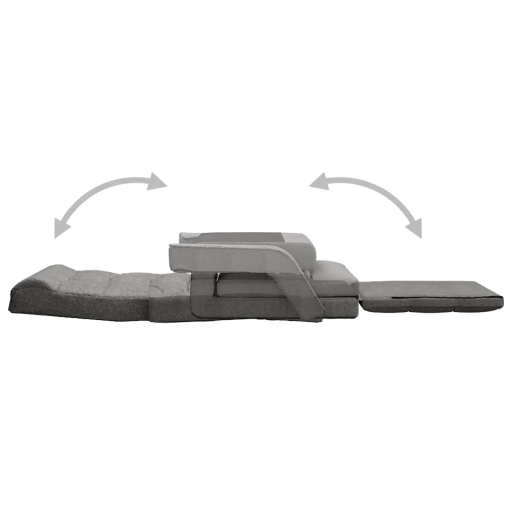 Sedia da Terra Pieghevole Funzione Letto Tessuto Grigio Chiaro cod mxl 58666