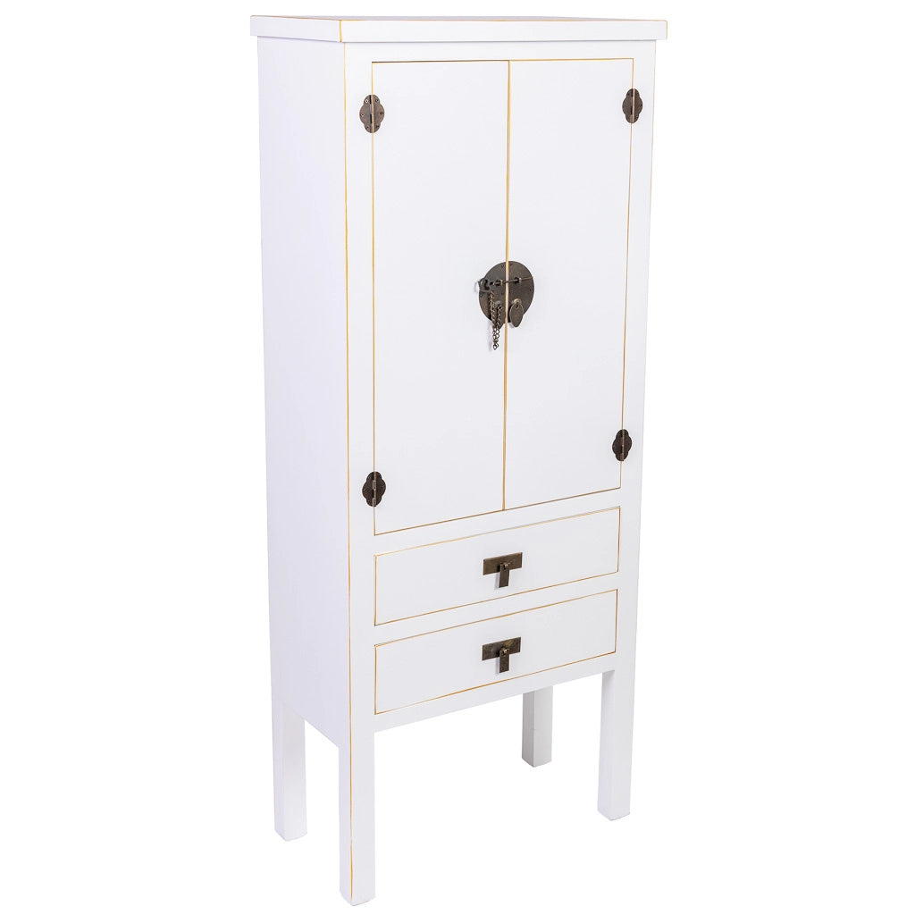 Armadio in legno con 2 cassetti e 2 porta 60x30x142h cm