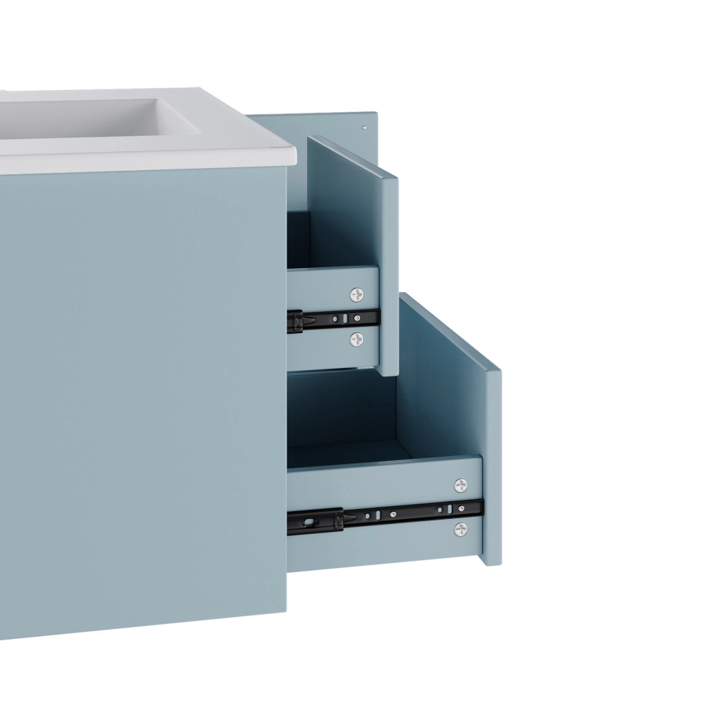 Mobile lavabo sospeso blu 76x46x51 cm con LED radar