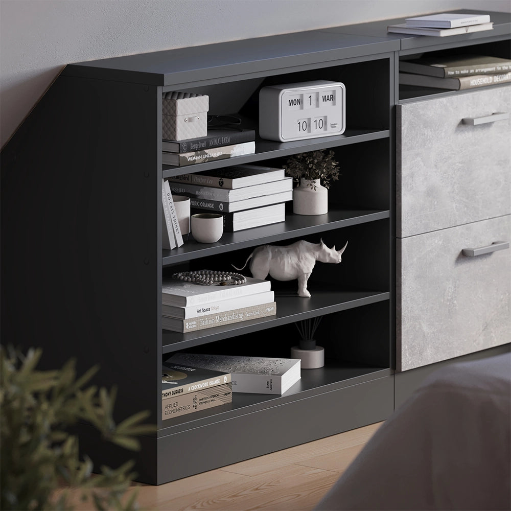 Mobile cucina sottotetto R-Line Antracite/Antracite 80 cm con 4 scomparti, carcassa 60 cm profondità Vicco