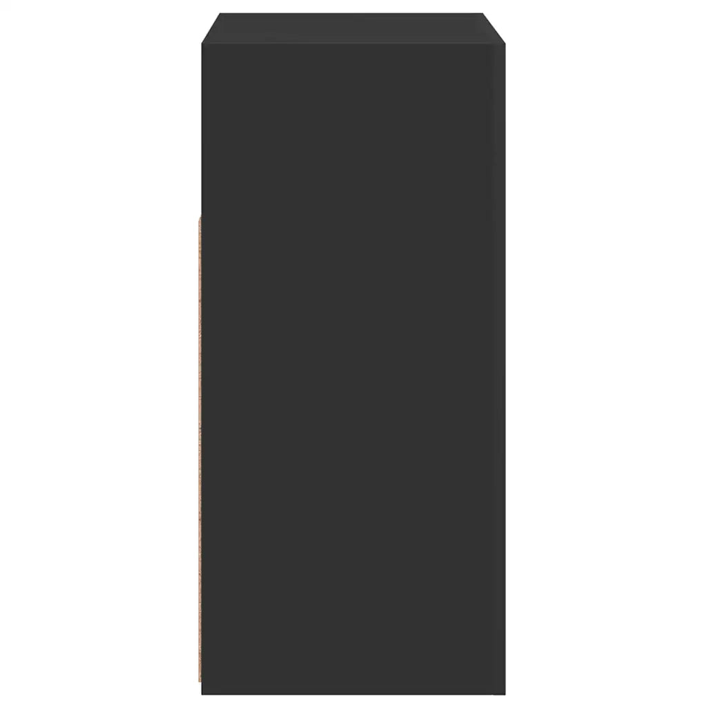 Credenza | Madia | Buffet da pranzo | Armadio da pranzo con Luci LED Nera 80x35x75 cm