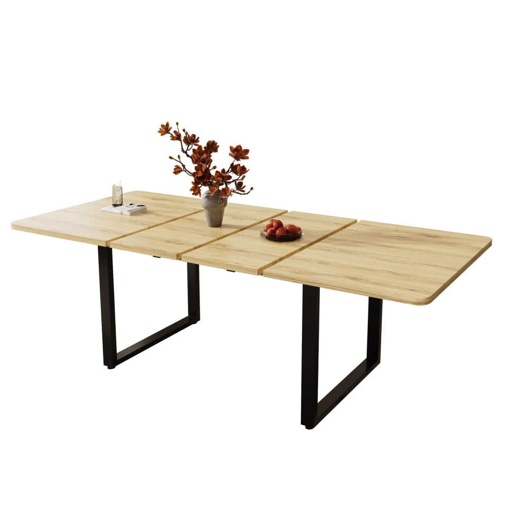 Tavolo da pranzo allungabile 140/180/220 x 80 cm in MDF; colore naturale