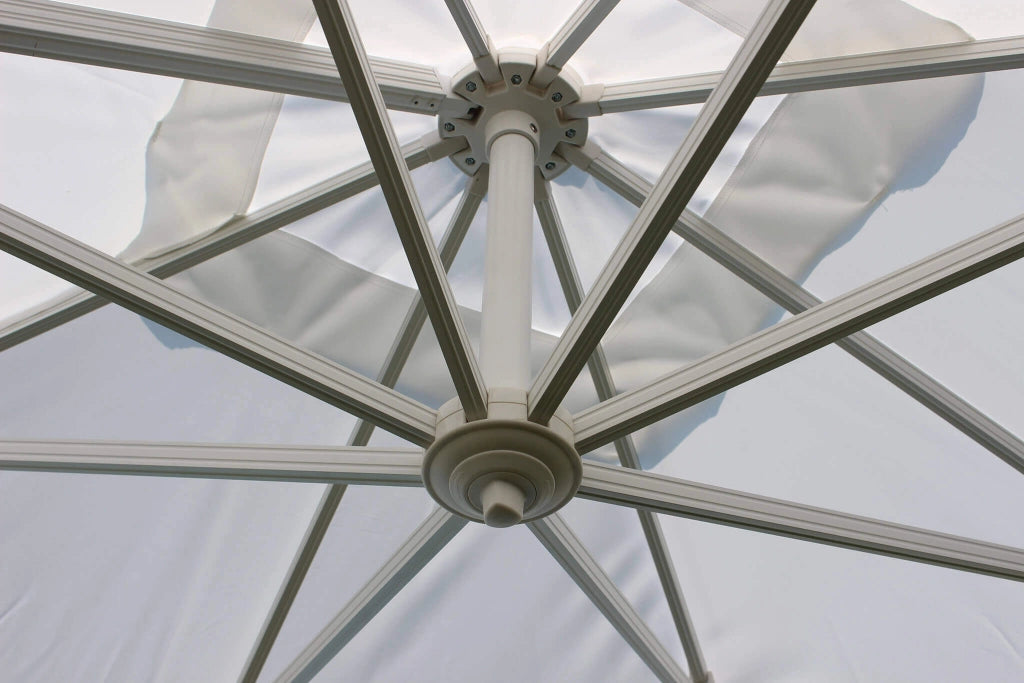 OMBRELLONE DOPPIO 3 X 3 ARCHIMEDE BIANCO CON TELO ANTIVENTO BIANCO