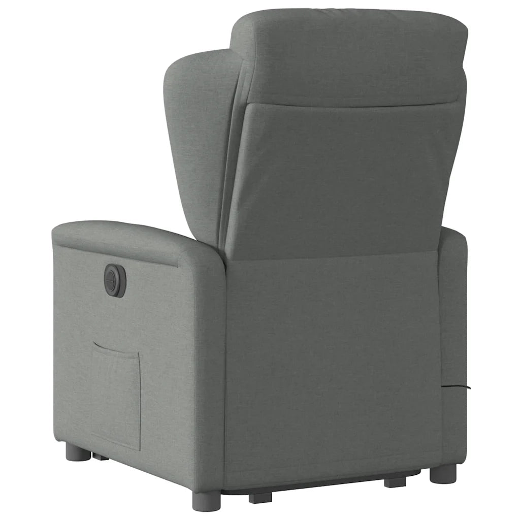 Divano Sedia-Poltrona Alzapersona Massaggi Reclinabile Grigio Scuro Tessuto 774447