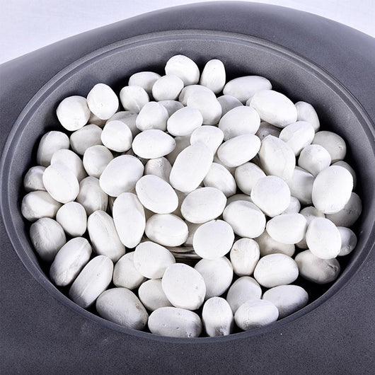 Set Ghiaia Bianca 24 Sassi Decorativi per Stufe e Camini a Bioetanolo