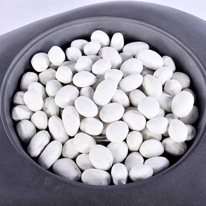 Set Ghiaia Bianca 24 Sassi Decorativi per Stufe e Camini a Bioetanolo