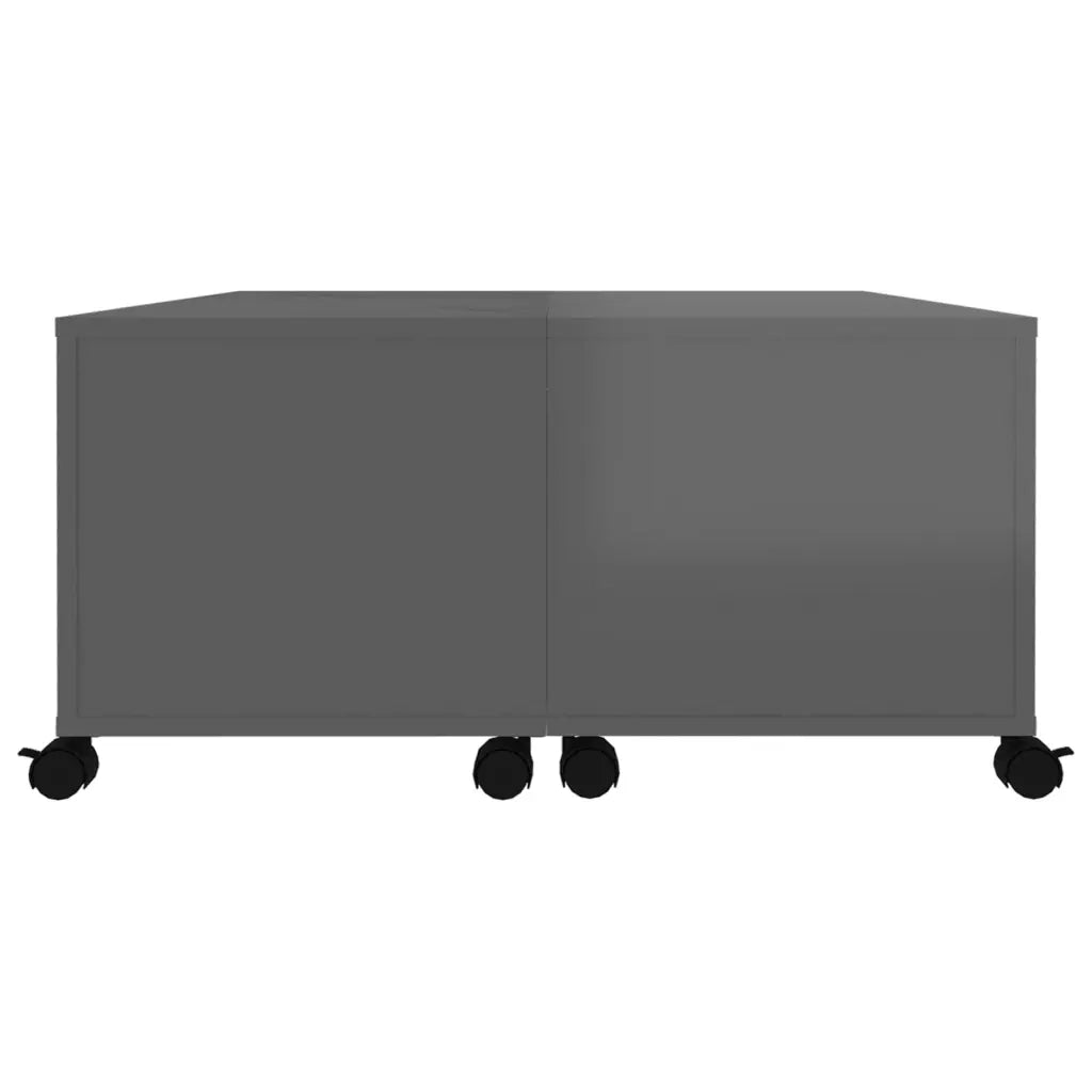 Tavolino da Salotto Grigio Lucido 75x75x38 cm Legno Multistrato