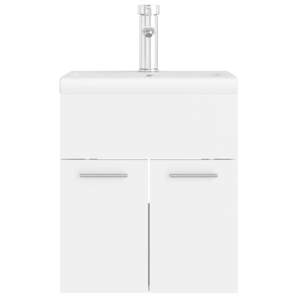 Mobile Bagno con Lavabo Integrato Bianco in Legno Multistrato