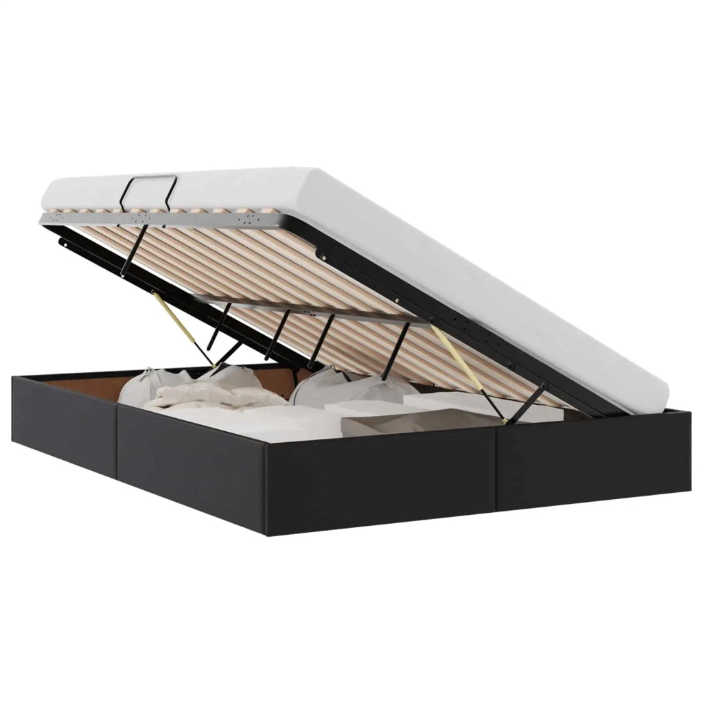 Letto ottomano Nero 140 x 190 cm Pelle Sintetica 3442770