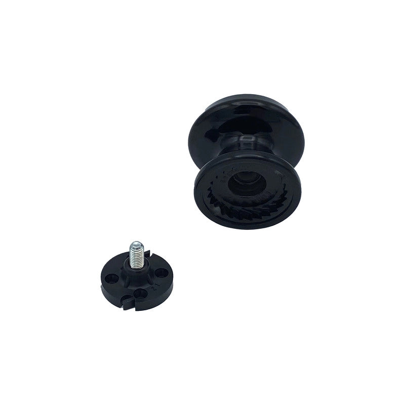Pomolo fisso per porta SAGUATTI 866/70QB in alluminio nero lucido