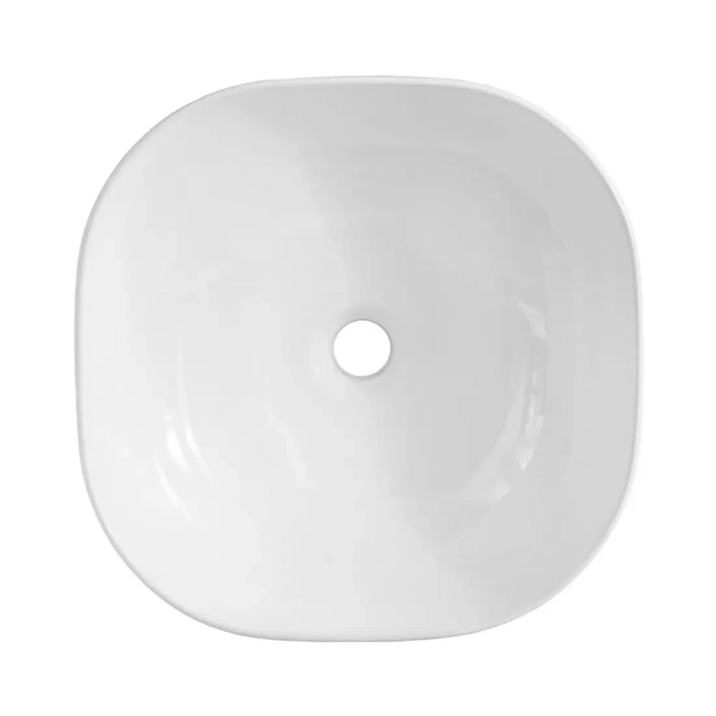 Insieme OSTER 60cm: mobiletto sottolavabo con cassetti verde salvia + piano per lavabo effetto rovere chiaro + lavabo da appoggio quadrato