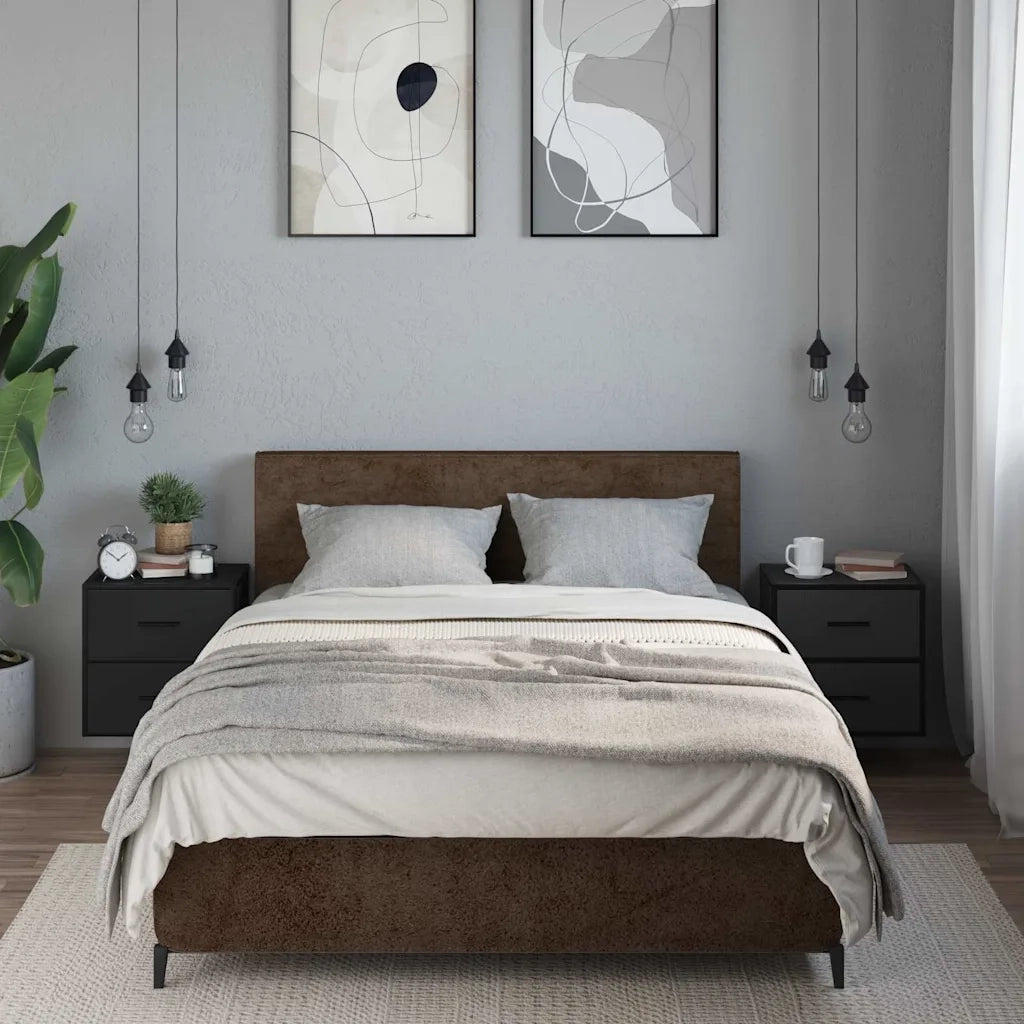 Comodini a Muro 2 pz-Set di 2 Tavolino da notte Nero 40x31x39,5 cm 600717