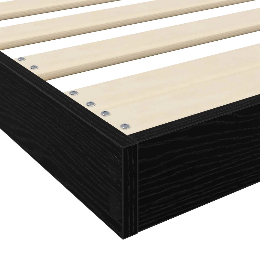 Struttura letto a terra Rovere Nero 90 x 200 cm
