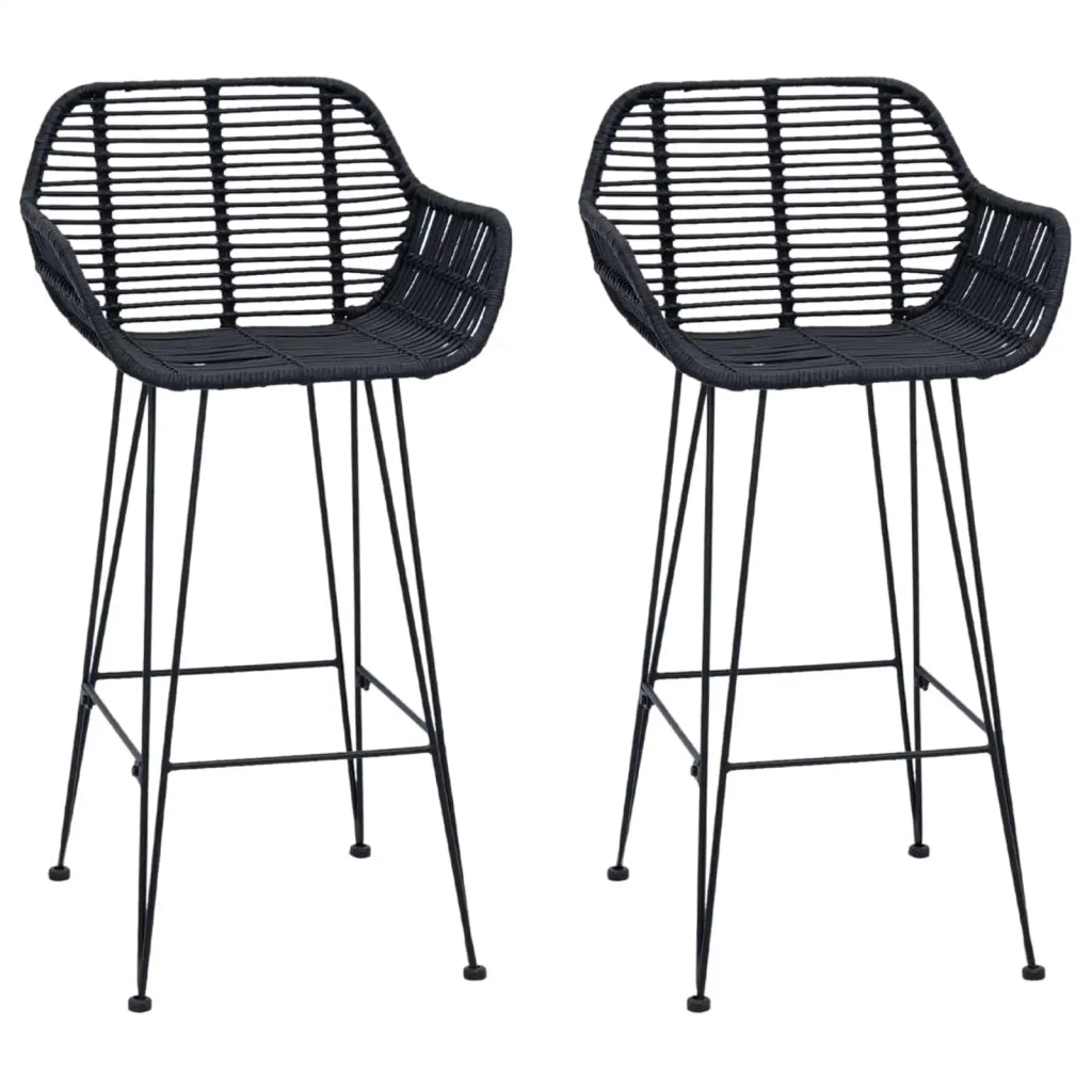 Sedia da Bar 2 pcs 55 x 52 x 92 cm Rattan e Ferro