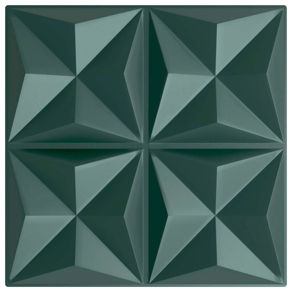 Pannelli da parete 12 pz 50 x 50 cm Verde Origami Schiuma XPS 42046069