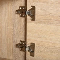 Mobiletto Multiuso con 3 Ripiani in Legno e 3 Antine per Casa, Camera, Soggiorno o Ufficio, 48x34x100cm