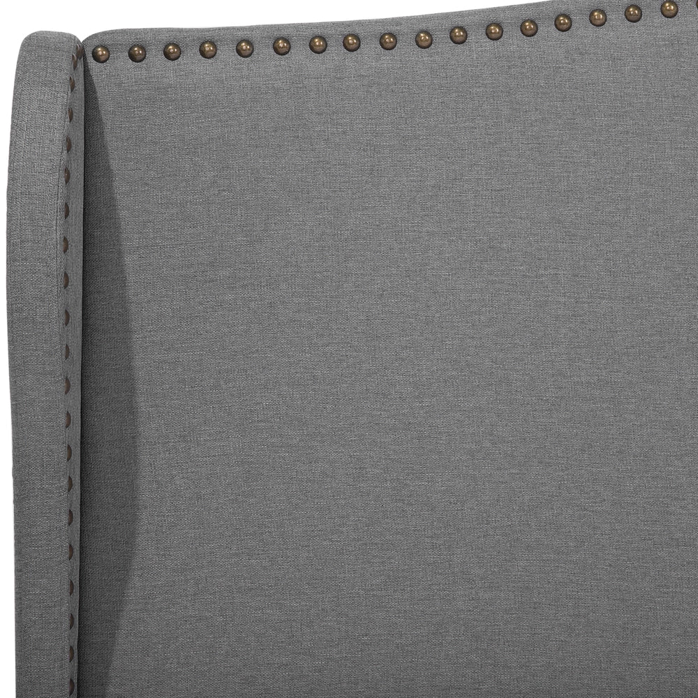 Letto Imbottito Velluto Grigio a Doghe Testiera Trapuntata 140 x 200 cm matrimoniale tradizionale