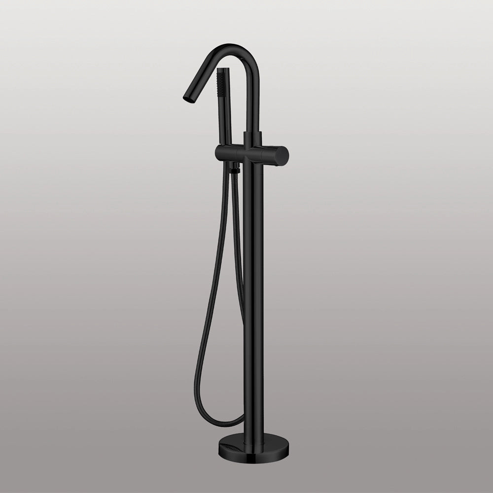Ogomondo miscelatore a pavimento per vasca freestanding black delhi in ottone *** finitura- canna di fucile, confezio...