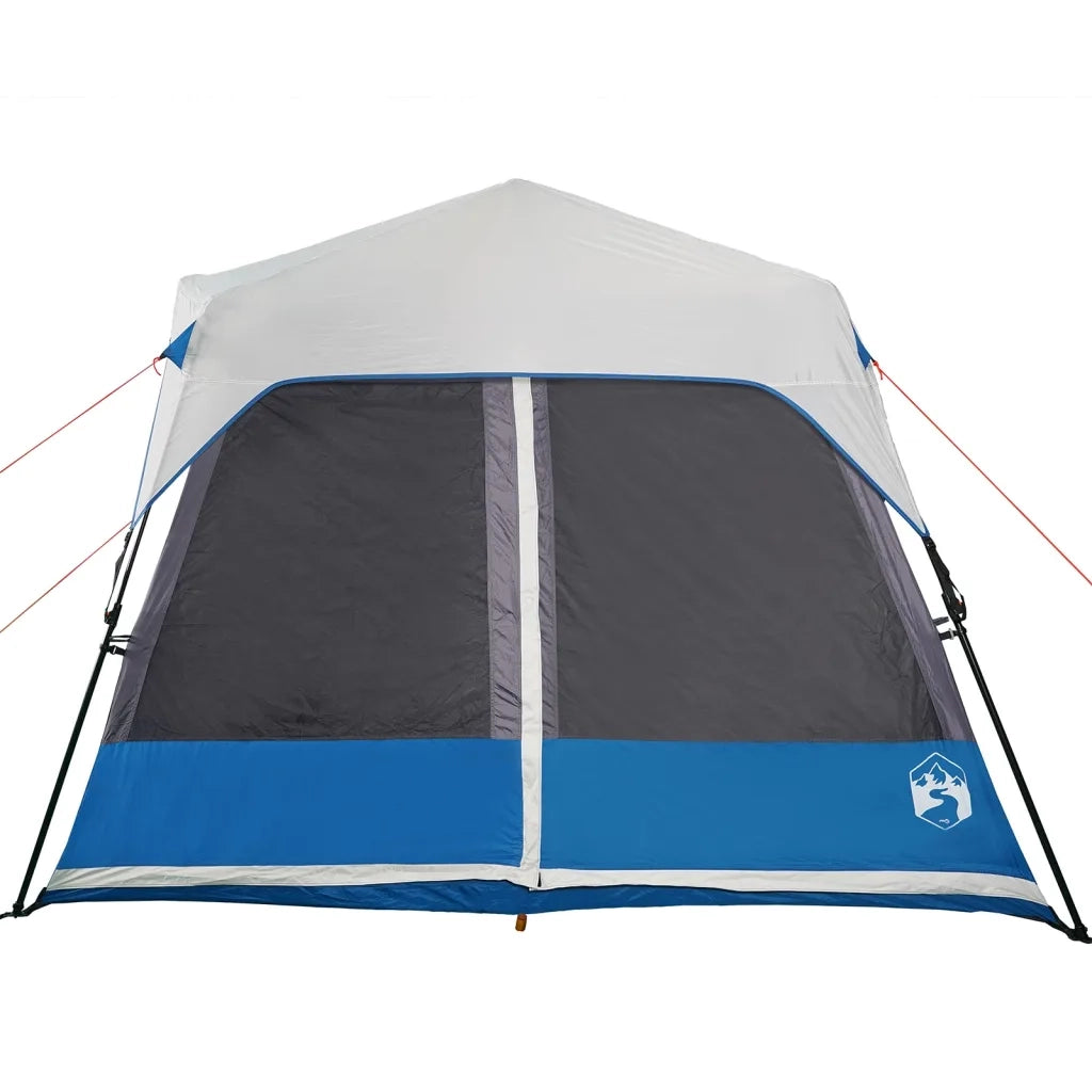 Tenda Famiglia con LED 9 Persone Blu Chiaro a Rilascio Rapido