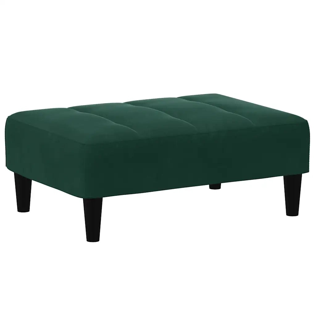Poggiapiedi Verde Scuro 77x55x31 cm in Velluto
