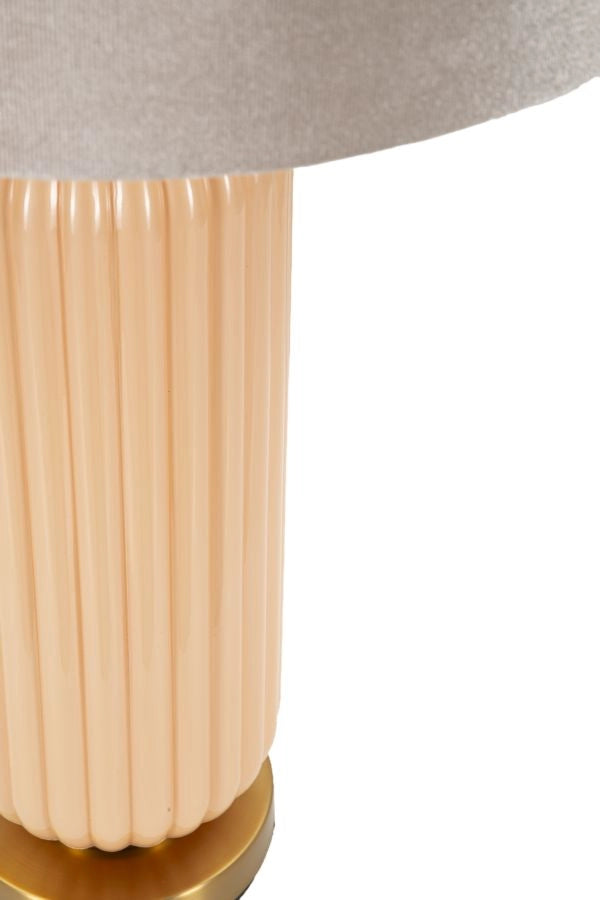 Lampada da Tavolo Perly Ø35,5x64 cm in Vetro e Ferro e Tessuto Perla e Oro