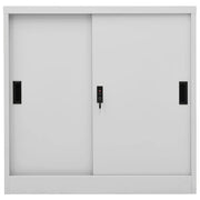 Armadio Ufficio Anta Scorrevole GrigioChiaro 90x40x90cm Acciaio 335951