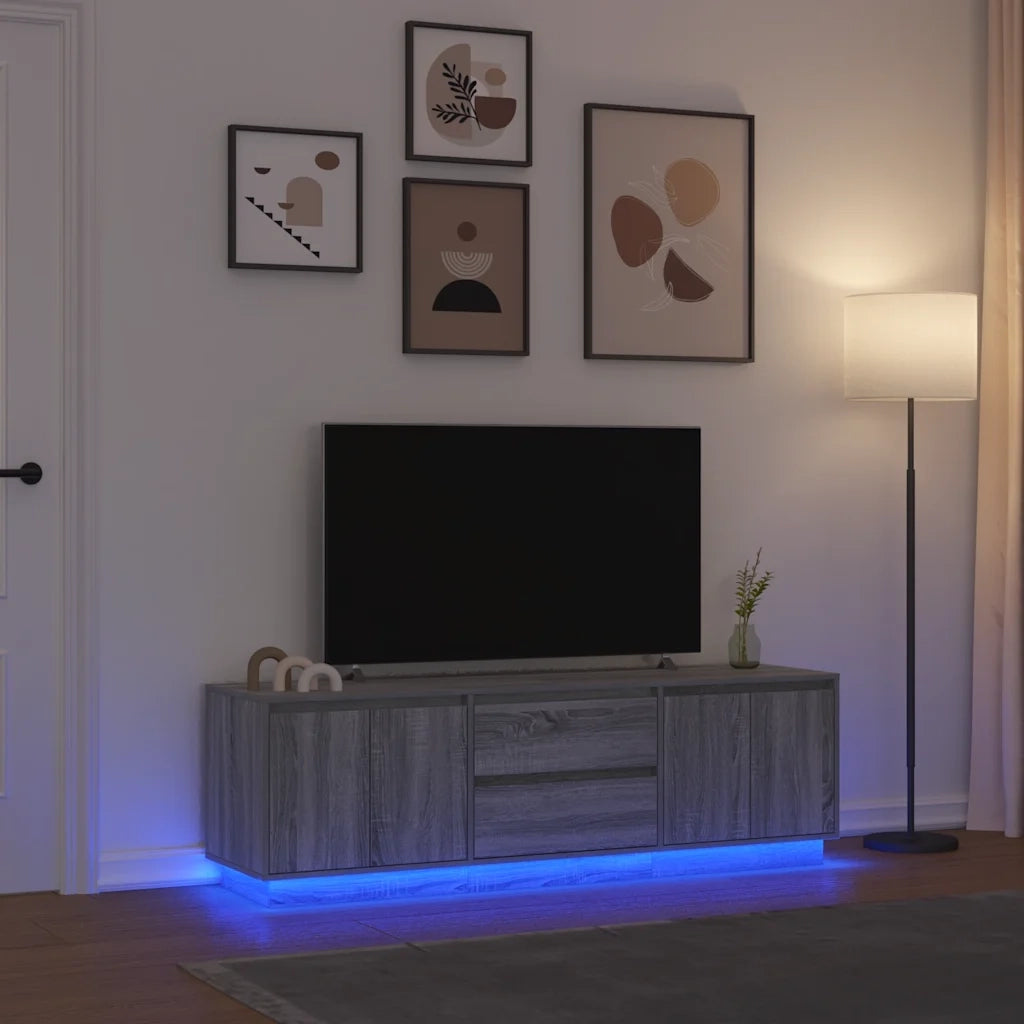 Mobile Porta TV con Luci LED Grigio Sonoma 160,5x41x50 cm 3328431