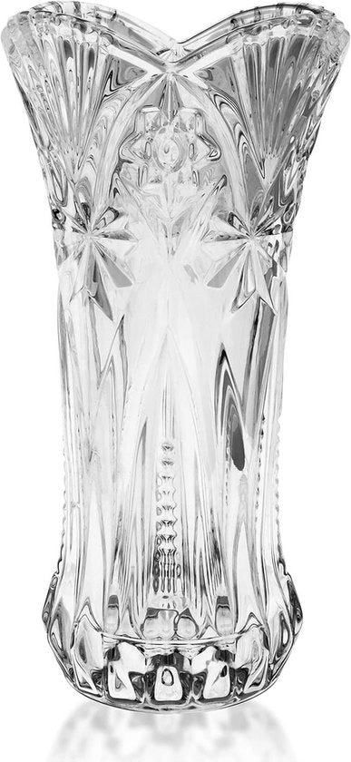 Vaso Decorativo Moderne con Cristallo - 29 cm - Decorazione per Casa e Ufficio con Design a Cilindro Melodia