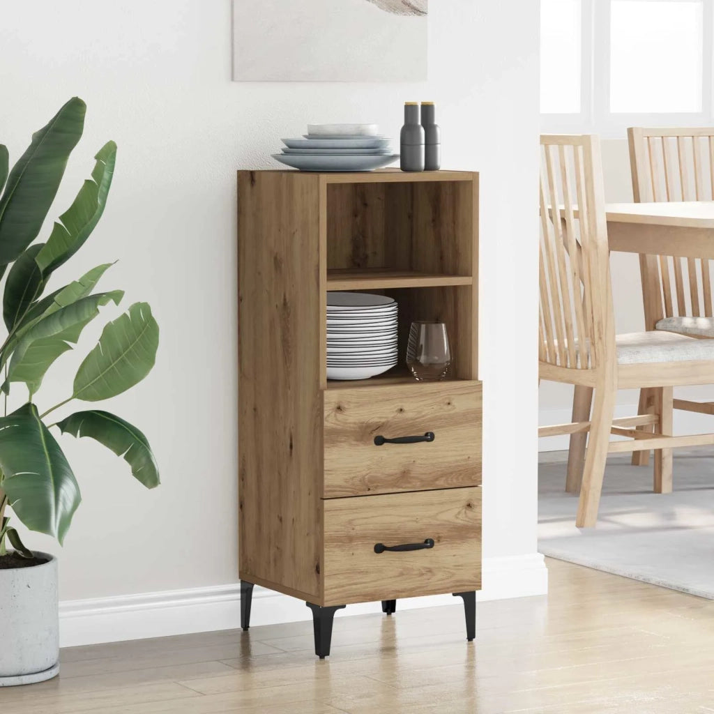 Credenza | Madia | Buffet da pranzo | Armadio da pranzo rovere artigianale 34 x 34.5 x 90 cm Legno multistrato