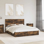 Letto con Contenitore con testiera Rovere fumé 160 x 200 cm