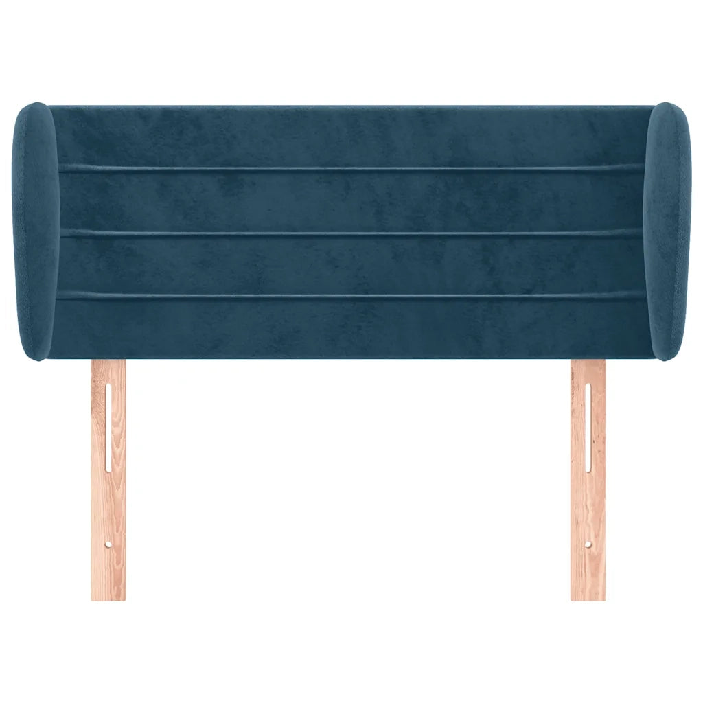 Testiera ad Orecchio Blu Scuro 83x23x78/88 cm in Velluto